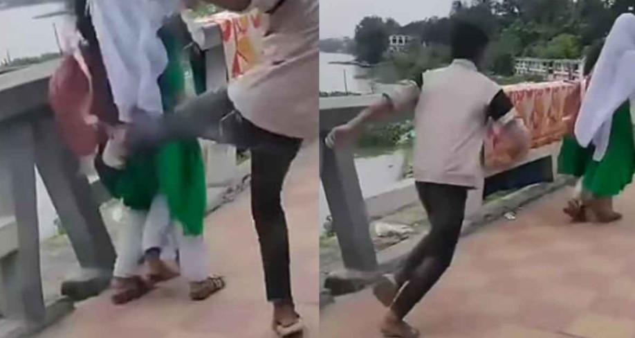 স্কুলছাত্রীকে লাথি মারার ভিডিও ভাইরাল 