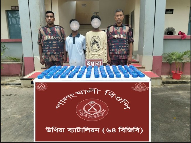 উখিয়া মিয়ানমার সীমান্তে ইয়াবাসহ দুই পাচারকারীকে আটক করেছে বিজিবি 