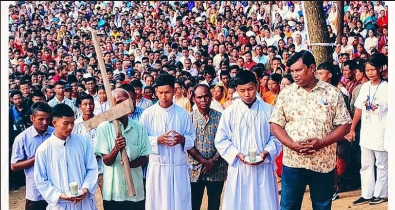 বারোমারীতে ফাতেমা রাণী মা মারিয়ার তীর্থোৎসব শুরু, ভক্তদের পদচারণায় মুখর ধর্মপল্লি