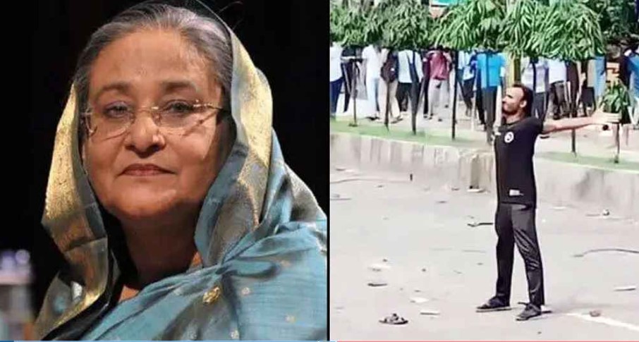 শেখ হাসিনা ও আবু সাঈদ। ছবি: সংগৃহীত 